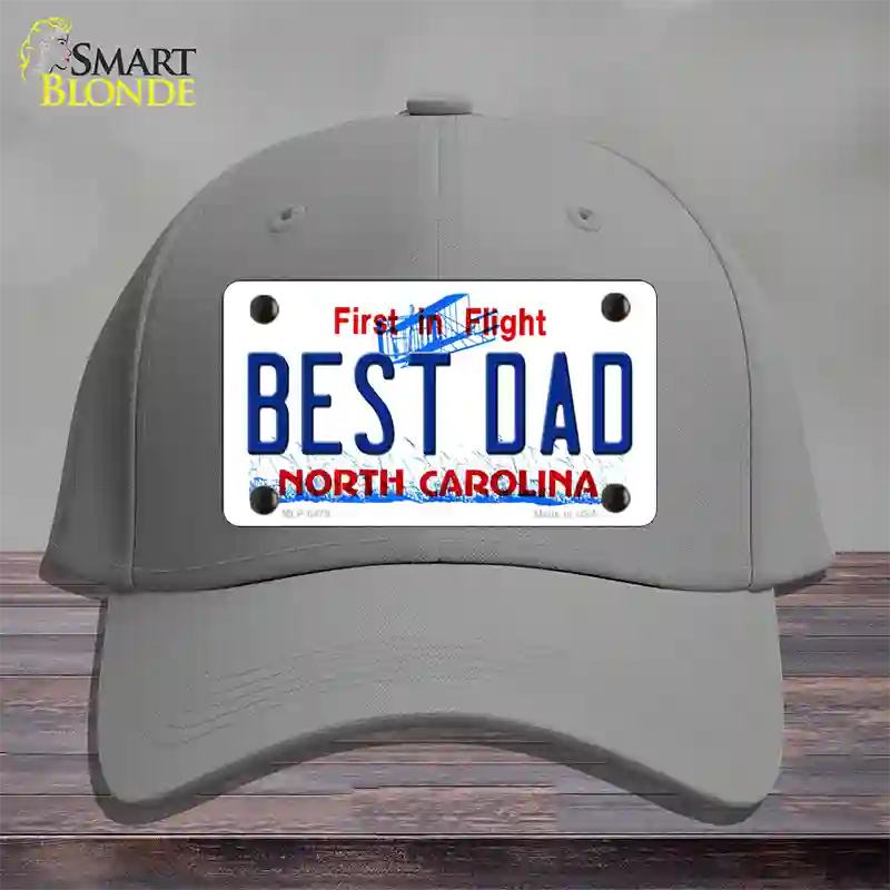 Best Dad North Carolina Novelty License Plate Hat Cotton / Gray