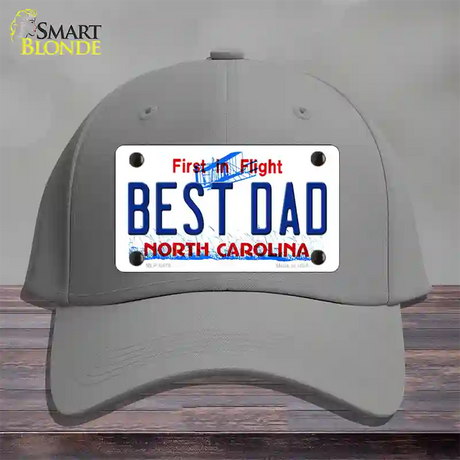 Best Dad North Carolina Novelty License Plate Hat Cotton / Gray