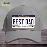 Best Dad West Virginia Novelty License Plate Hat Cotton / Gray