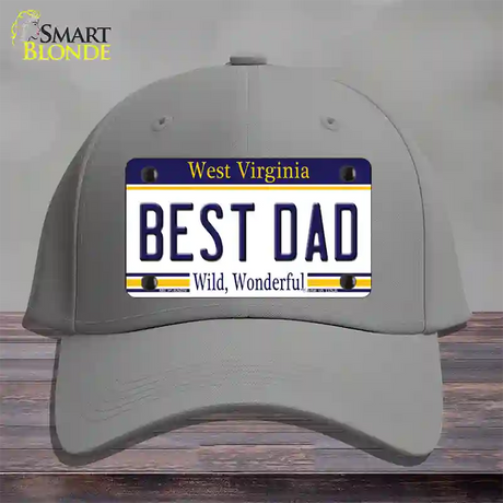 Best Dad West Virginia Novelty License Plate Hat Cotton / Gray