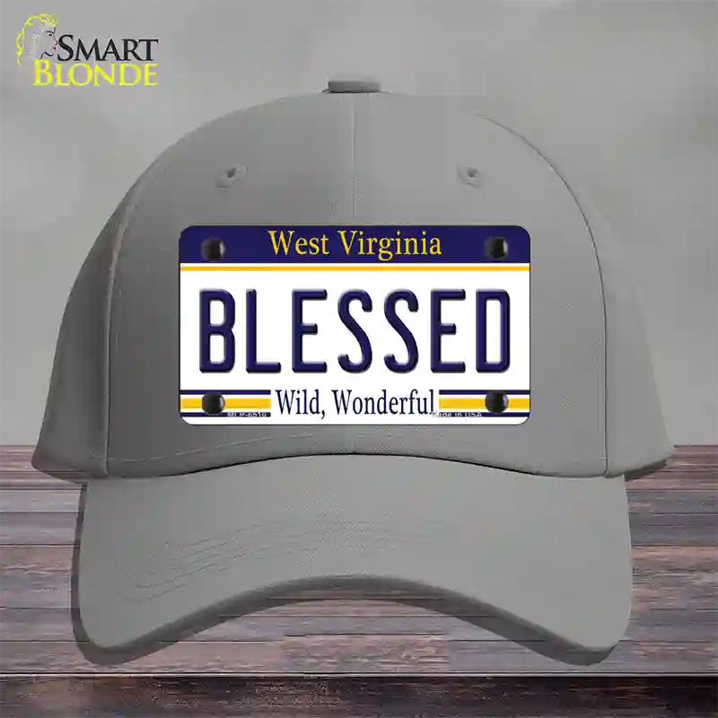 Blessed West Virginia Novelty License Plate Hat Cotton / Gray