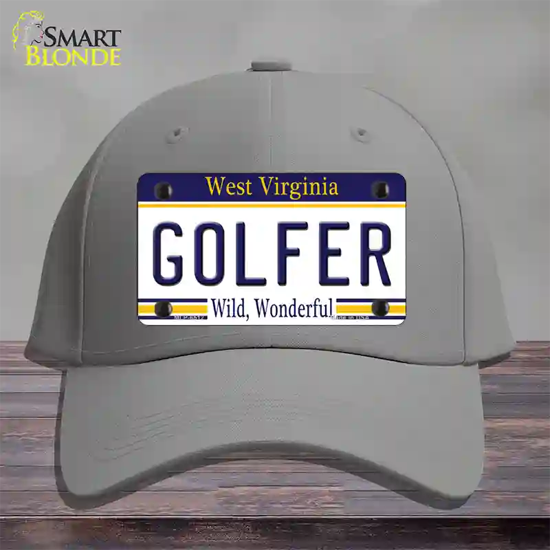 Golfer West Virginia Novelty License Plate Hat Cotton / Gray