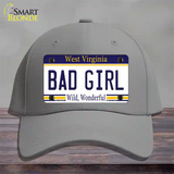 Bad Girl West Virginia Novelty License Plate Hat Cotton / Gray