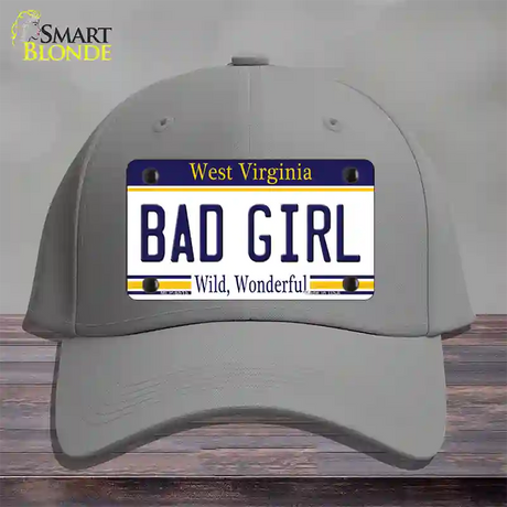 Bad Girl West Virginia Novelty License Plate Hat Cotton / Gray