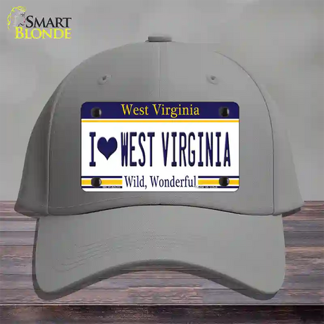 I Love West Virginia Novelty License Plate Hat Cotton / Gray