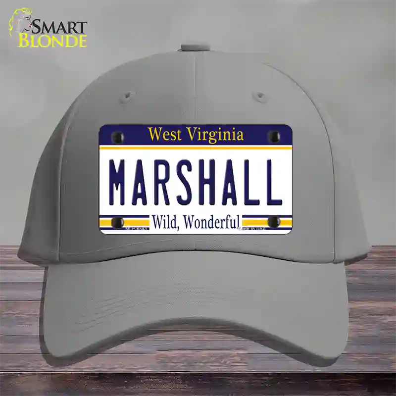 Marshall West Virginia Novelty License Plate Hat Cotton / Gray