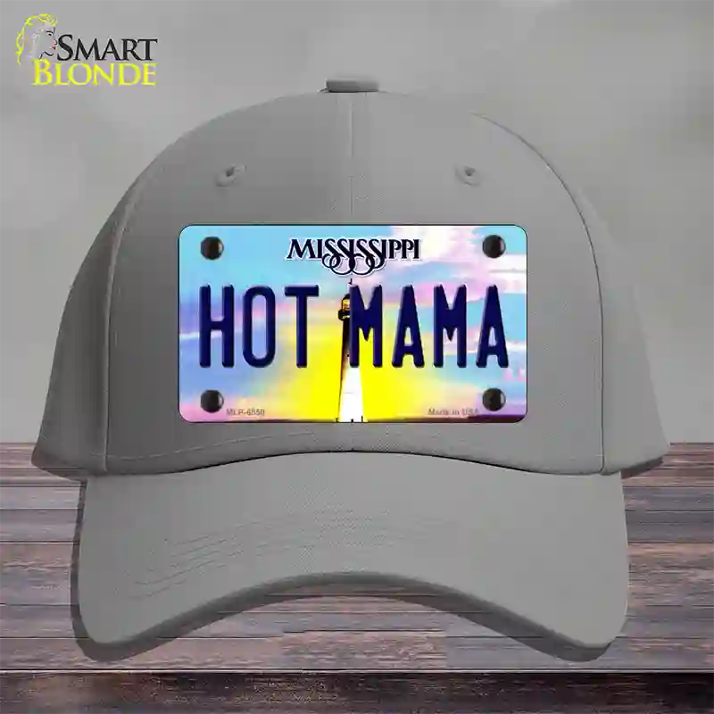 Hot Mama Mississippi Novelty License Plate Hat Cotton / Gray