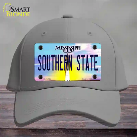 Southern State Mississippi Novelty License Plate Hat Cotton / Gray