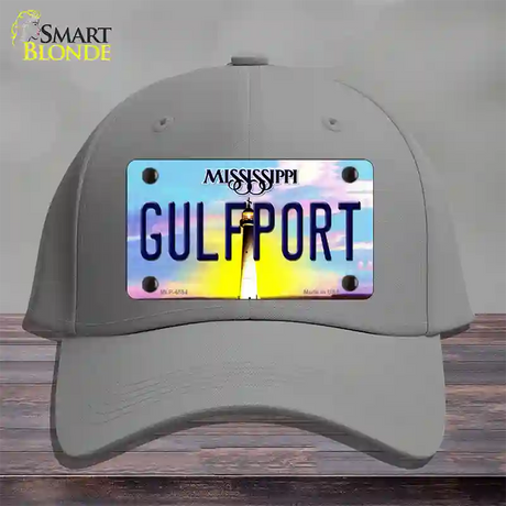 Gulfport Mississippi Novelty License Plate Hat Cotton / Gray