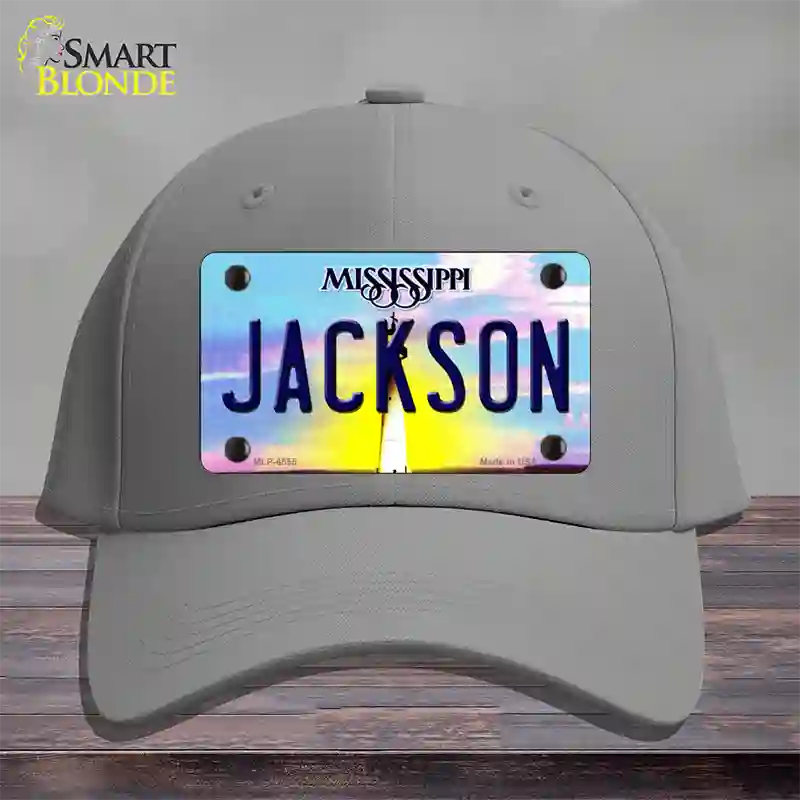 Jackson Mississippi Novelty License Plate Hat Cotton / Gray