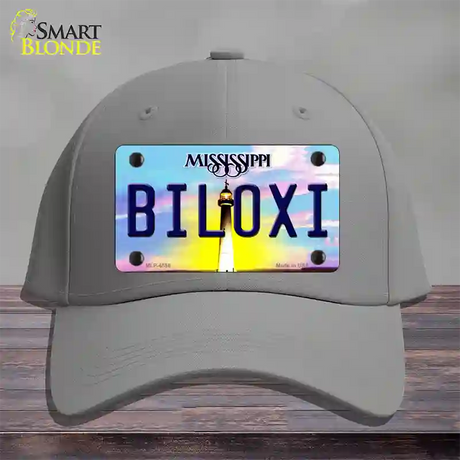 Biloxi Mississippi Novelty License Plate Hat Cotton / Gray