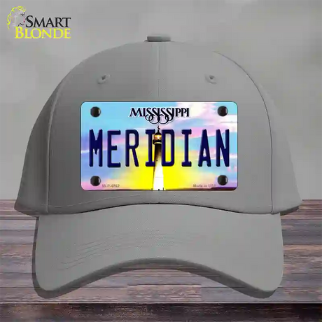 Meridian Mississippi Novelty License Plate Hat Cotton / Gray