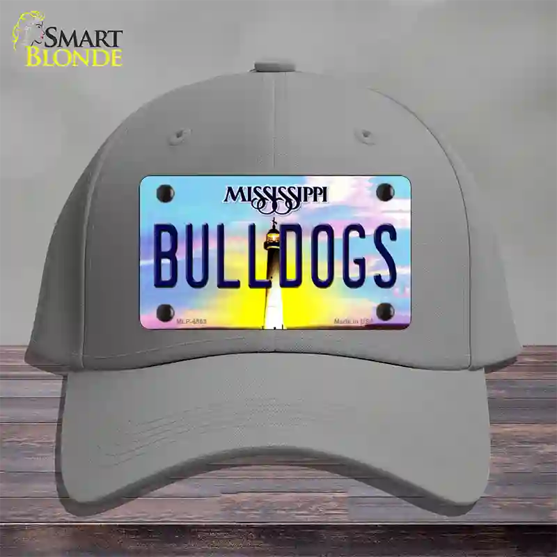 Bulldogs Mississippi Novelty License Plate Hat Cotton / Gray