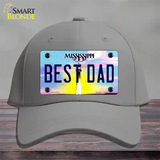 Best Dad Mississippi Novelty License Plate Hat Cotton / Gray