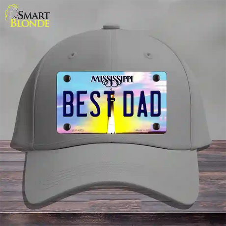 Best Dad Mississippi Novelty License Plate Hat Cotton / Gray