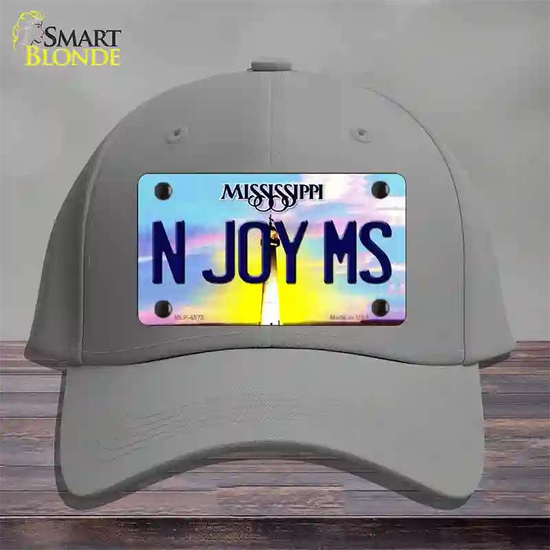 N Joy Mississippi Novelty License Plate Hat Cotton / Gray