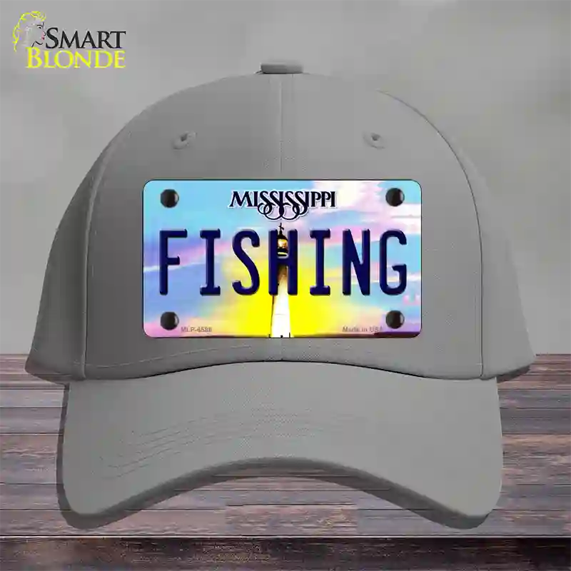 Fishing Mississippi Novelty License Plate Hat Cotton / Gray