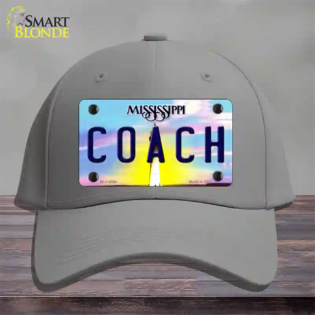 Coach Mississippi Novelty License Plate Hat Cotton / Gray