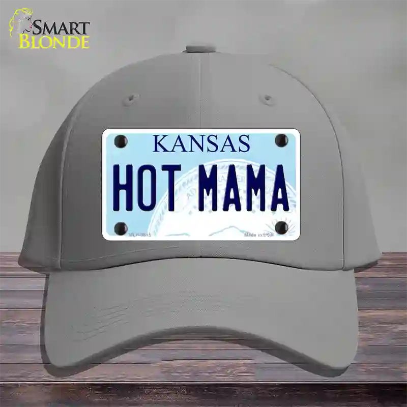 Hot Mama Kansas Novelty License Plate Hat Cotton / Gray