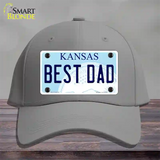 Best Dad Kansas Novelty License Plate Hat Cotton / Gray