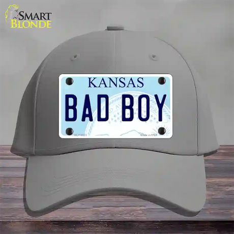 Bad Boy Kansas Novelty License Plate Hat Cotton / Gray