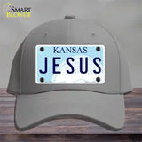 Jesus Kansas Novelty License Plate Hat Cotton / Gray