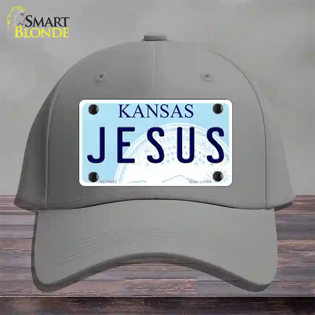 Jesus Kansas Novelty License Plate Hat Cotton / Gray