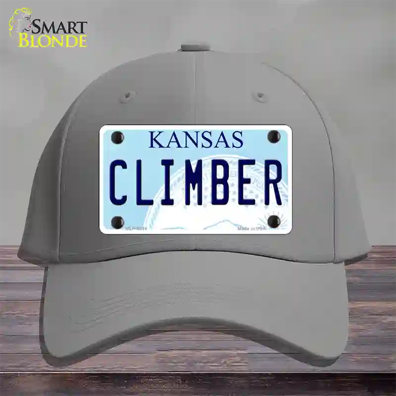 Climber Kansas Novelty License Plate Hat Cotton / Gray