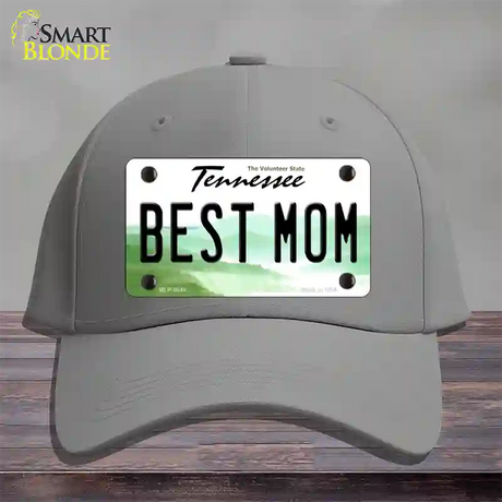 Best Mom Tennessee Novelty License Plate Hat Cotton / Gray