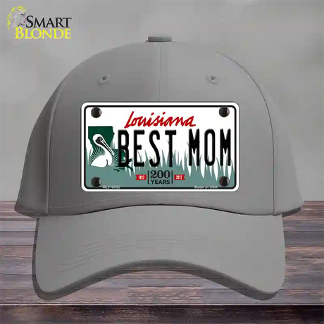 Best Mom Louisiana Novelty License Plate Hat Cotton / Gray