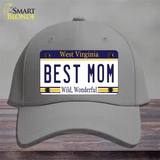 Best Mom West Virginia Novelty License Plate Hat Cotton / Gray