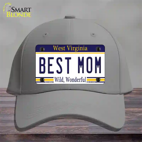 Best Mom West Virginia Novelty License Plate Hat Cotton / Gray