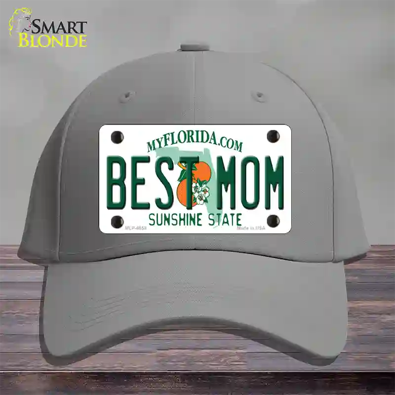 Best Mom Florida Novelty License Plate Hat Cotton / Gray