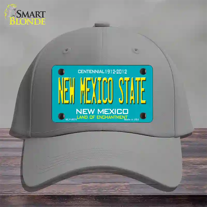 New Mexico State Teal Novelty License Plate Hat Cotton / Gray