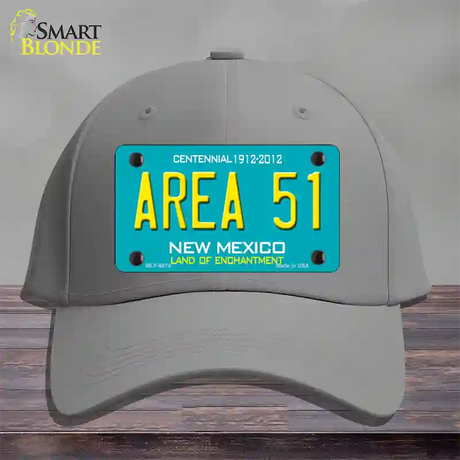 Area 51 New Mexico Novelty License Plate Hat Cotton / Gray