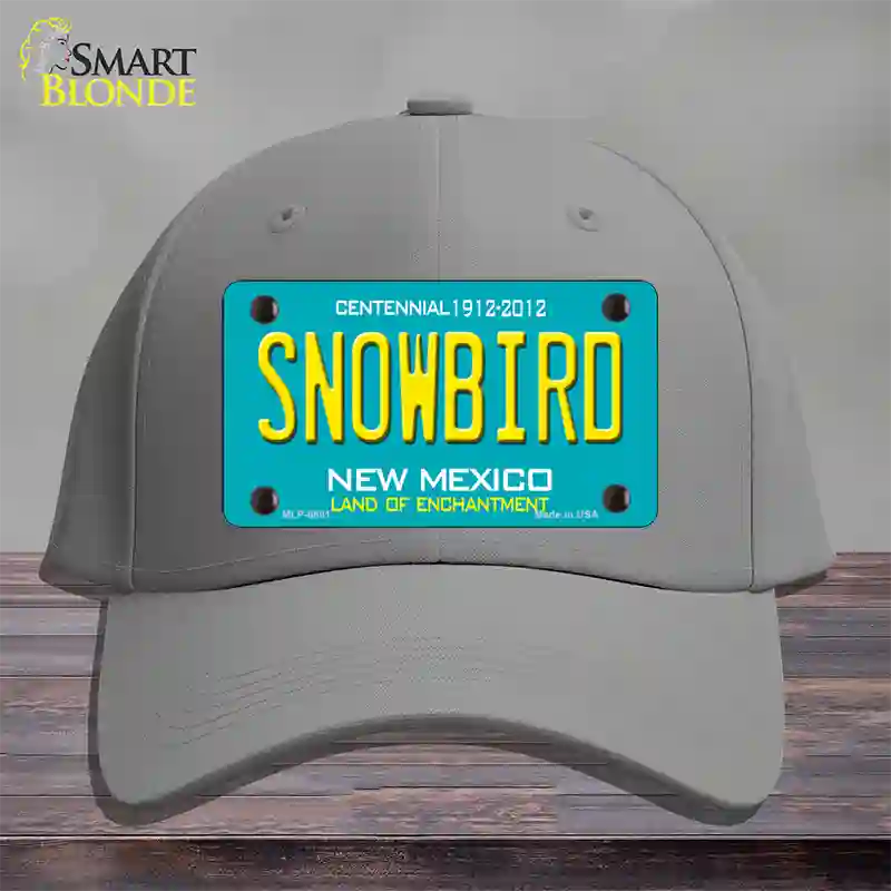 Snowbird New Mexico Novelty License Plate Hat Cotton / Gray