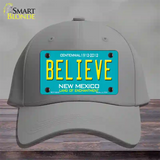 Believe New Mexico Novelty License Plate Hat Cotton / Gray