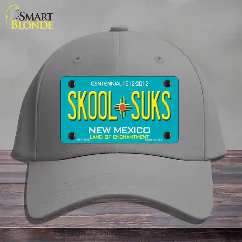 Skool Suks New Mexico Novelty License Plate Hat Cotton / Gray