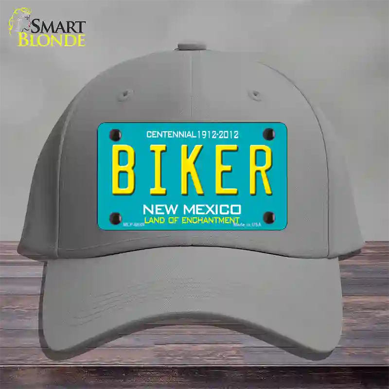 Biker New Mexico Novelty License Plate Hat Cotton / Gray