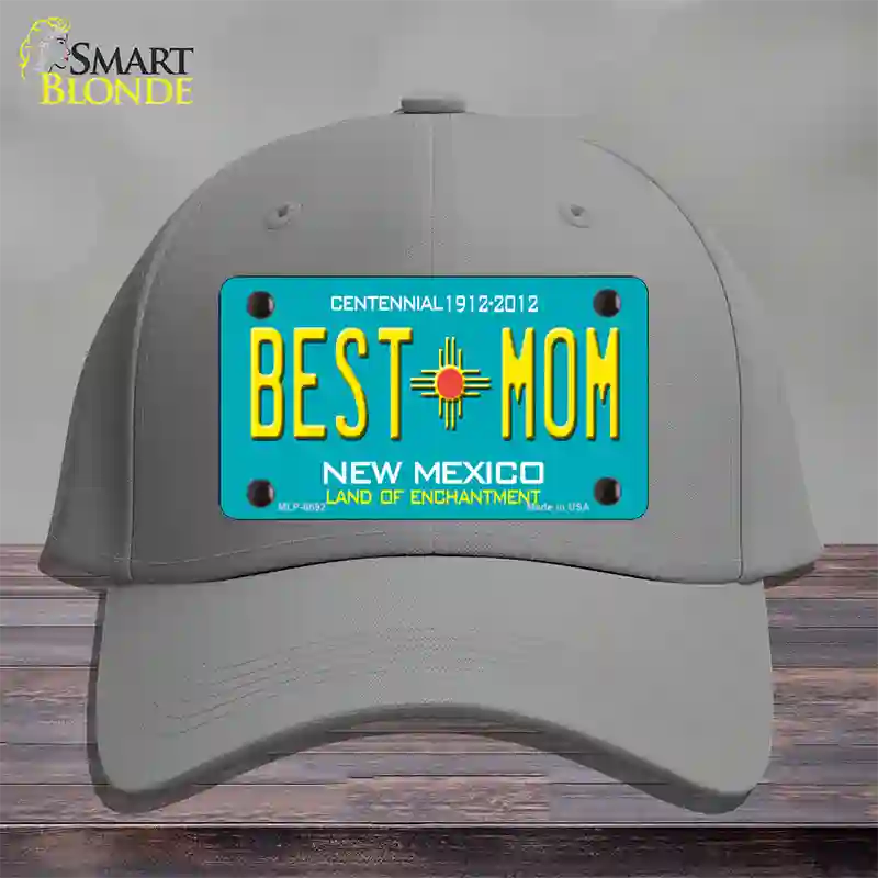 Best Mom Teal New Mexico Novelty License Plate Hat Cotton / Gray