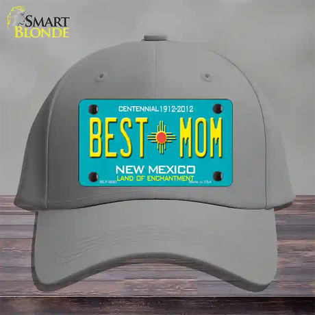 Best Mom Teal New Mexico Novelty License Plate Hat Cotton / Gray