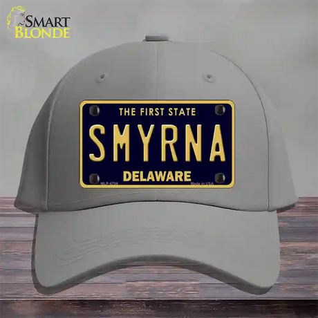 Smyrna Delaware Novelty License Plate Hat Cotton / Gray