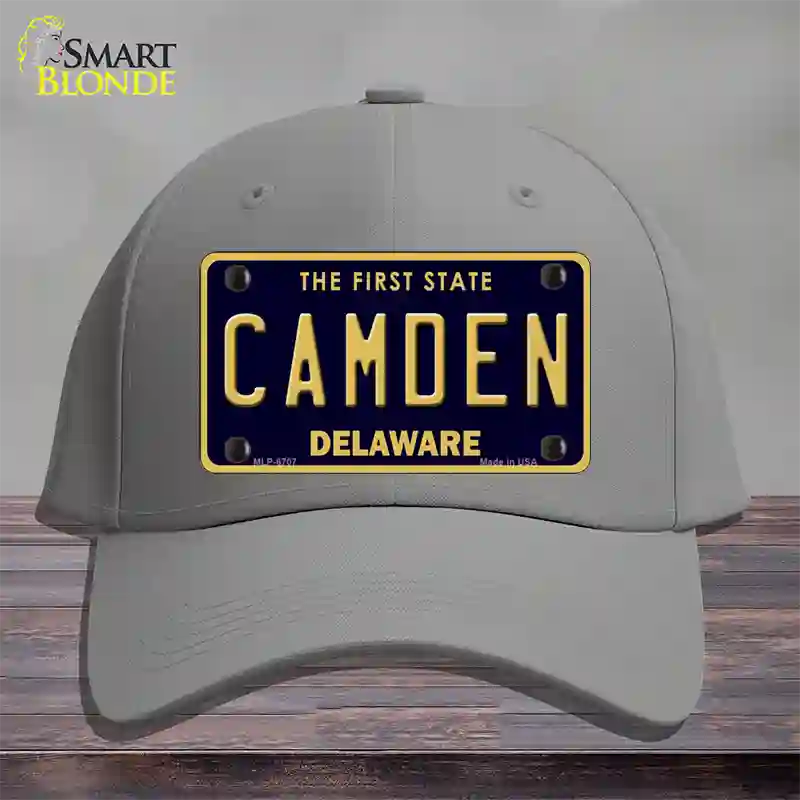 Camden Delaware Novelty License Plate Hat Cotton / Gray