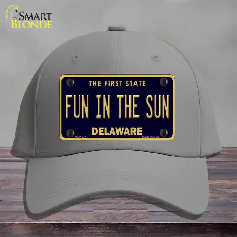 Fun In The Sun Delaware Novelty License Plate Hat Cotton / Gray