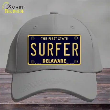 Surfer Delaware Novelty License Plate Hat Cotton / Gray