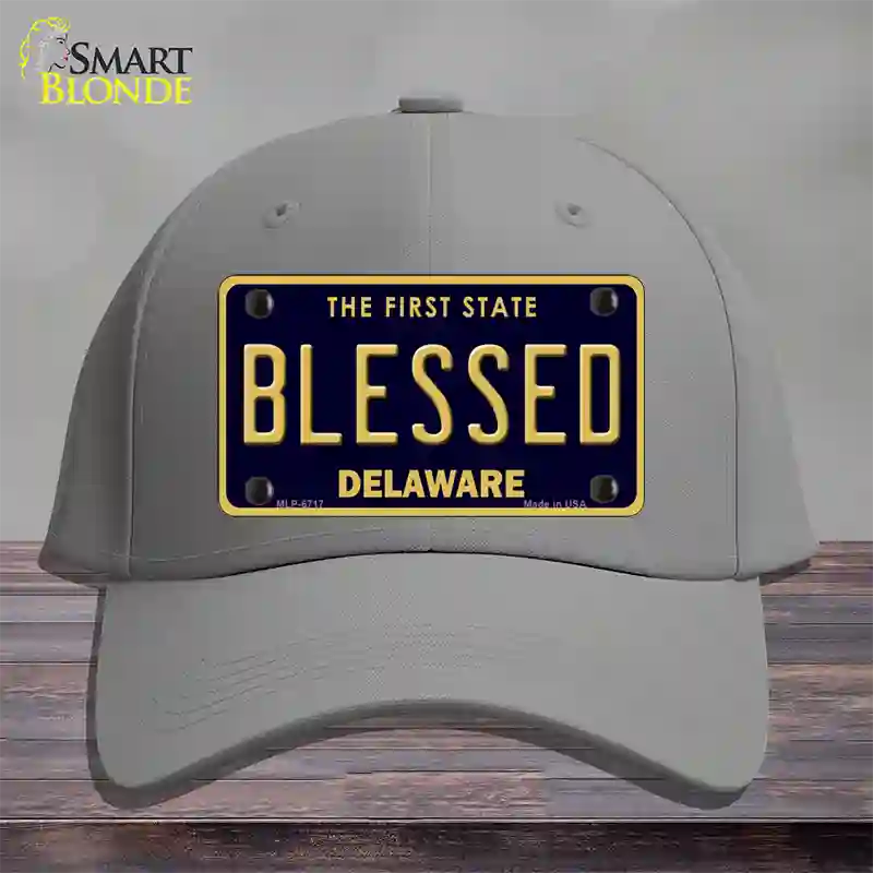 Blessed Delaware Novelty License Plate Hat Cotton / Gray