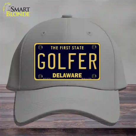 Golfer Delaware Novelty License Plate Hat Cotton / Gray