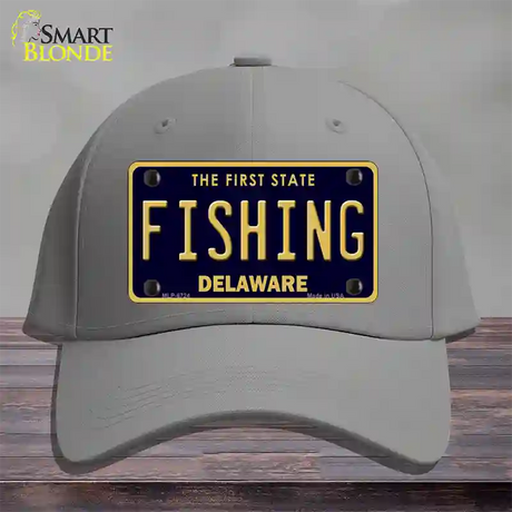 Fishing Delaware Novelty License Plate Hat Cotton / Gray