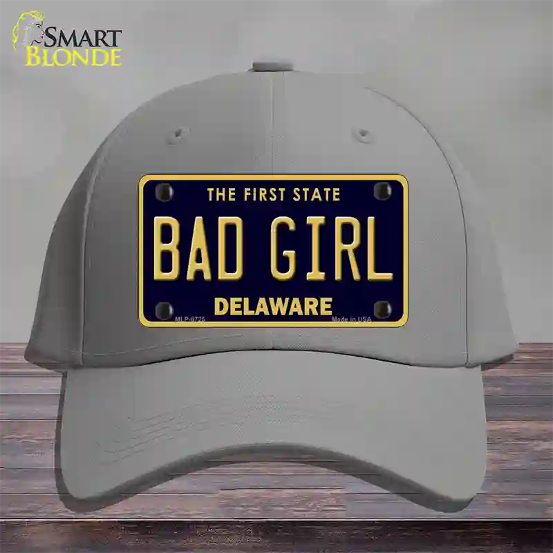 Bad Girl Delaware Novelty License Plate Hat Cotton / Gray