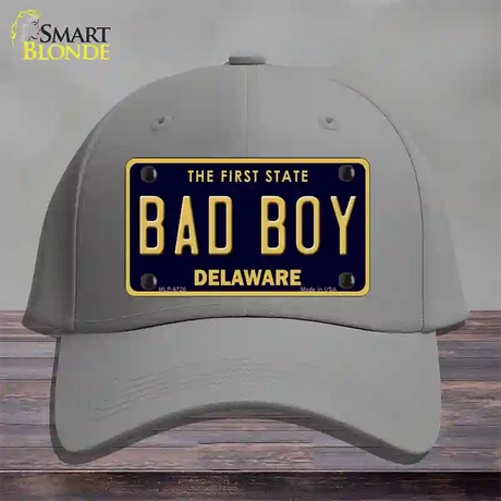 Bad Boy Delaware Novelty License Plate Hat Cotton / Gray